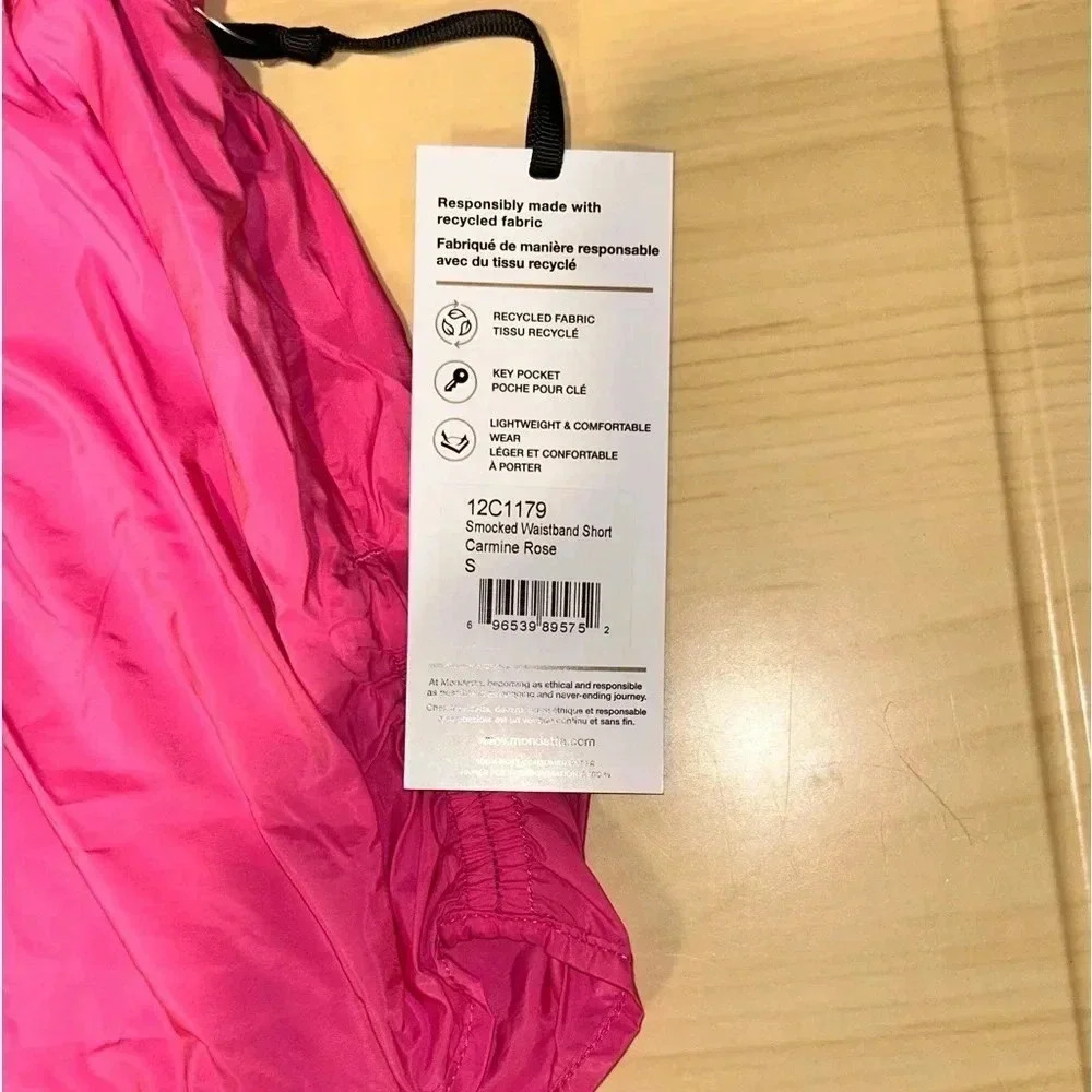 MONDETTA STUDIO Smocked Waist Shorts. Carmine Pink. Size XS.NWTS! - Picture 7 of 8